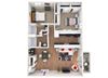 2 bedroom 2 bathroom floor plan at Villa Toscana Apartments in Phoenix, AZ